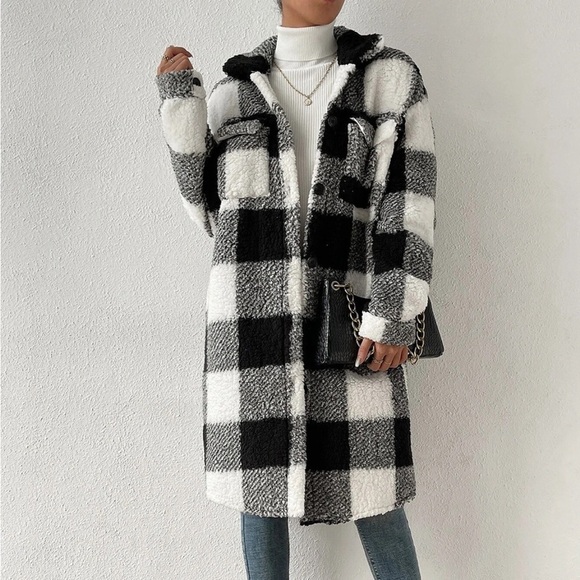 JAS Jackets & Blazers - 🆕 Black PLAID Teddy jacket
